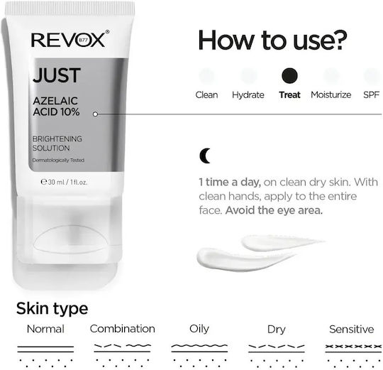 Revox Just Azelaic Acid 10% Gel Face Day 30ml