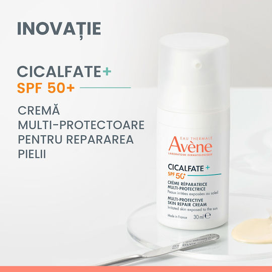 Eau Thermale Avène Cicalfate+ Cremă de Față de Zi Hidratantă și Reconstructivă 24h cu SPF50 și Pantenol 30ml