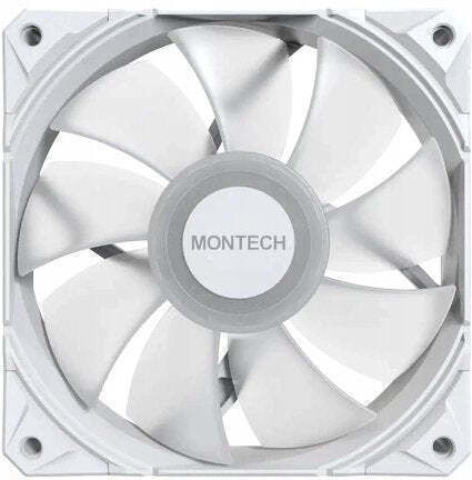 Montech E28 ARGB Gehäuselüfter 120mm (2000rpm / 85,09cfm) mit ARGB Beleuchtung und Verbindung 4-Pin PWM 3 Stück Weiße