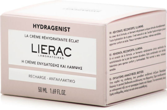 Lierac Hydragenist Пълнител Крем За Лице За Хидратация И Против Стареене С Хиалуронова Киселина И Пробиотици 50ml
