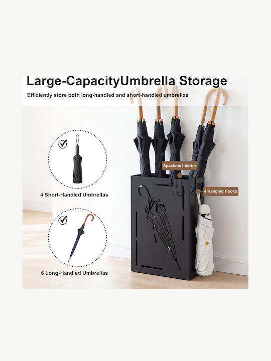 Costway Suport pentru umbrele Metalic Negru 41x12x28cm