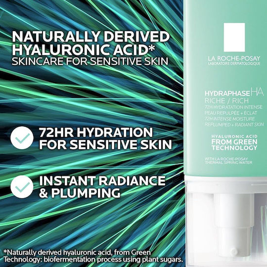 La Roche Posay Hydraphase HA Intense Rich 72ωρη Ενυδατική Κρέμα Προσώπου με Υαλουρονικό Οξύ 50ml