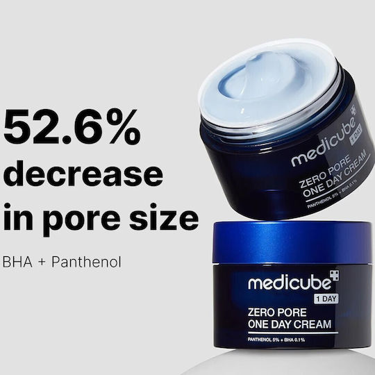 Medicube Zero Pore One 24h Cream Face Day with Panthenol 5%+Bha 0.1%+Niacinamide 2% 50ml