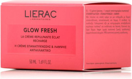 Lierac Glow Fresh The Radiance Plumping Refill Firming Face Cream with Hyaluronic Acid 50ml