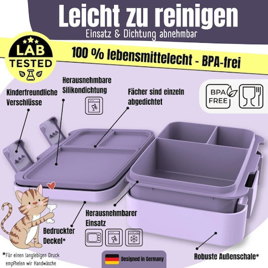 Bearfoot Kunststoff Kinderlebensmittelbehälter 1 Liter Lila