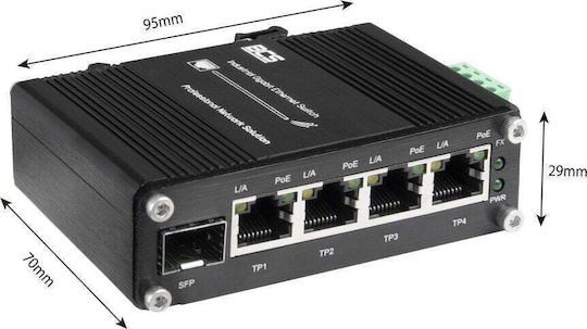 BCS BCS-ISP04G01G L2 PoE+ Schalter mit 4 Gigabit (1Gbps) Ethernet-Verbindungen