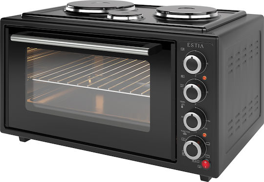 Estia Mastercook Compact Електрическо Кухненче 48lt с 3 Зони за Готвене и Въздух Черен
