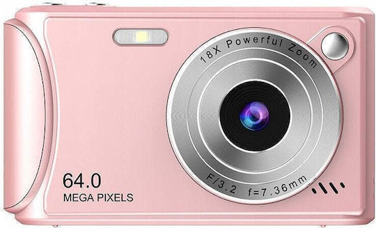 Xrec Q18 Kompaktkamera 64MP Optischer Zoom 18x Rosa