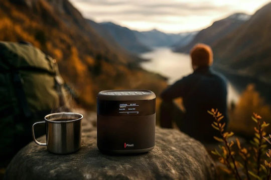 Pinell Tischplatte Radio Batterie DAB mit Bluetooth und USB Schwarz