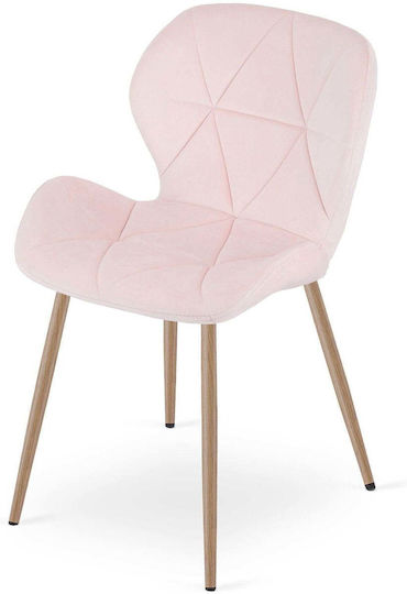 Velvet Dining Chair Light Pink 52x47x46cm