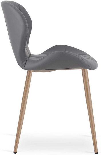 Ess- und Küchenstühle mit Künstliches Leder Gray 52x47x46cm