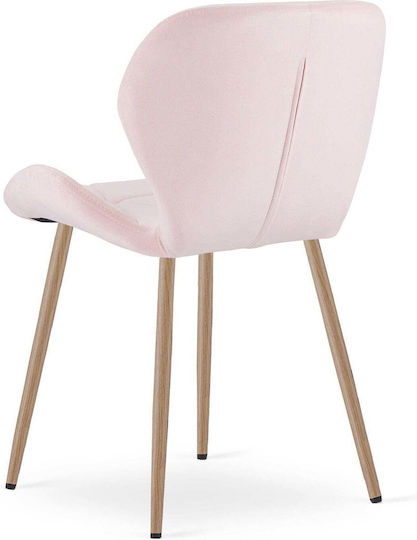 Velvet Dining Chair Light Pink 52x47x46cm