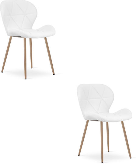 Kitchen Chairs 61x52x41cm 2 Pieces White