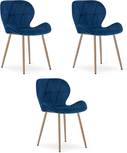 Καρέκλες Κουζίνας 61x51x52εκ. 3τμχ Navy Velvet Καρέκλες Κουζίνας 61x51x52εκ. 3τμχ Navy Velvet