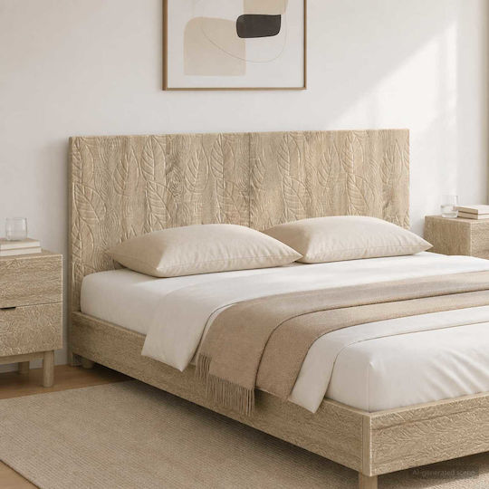 vidaXL Κεφαλάρι Κρεβατιού Ξύλινο Μπεζ 140x50cm