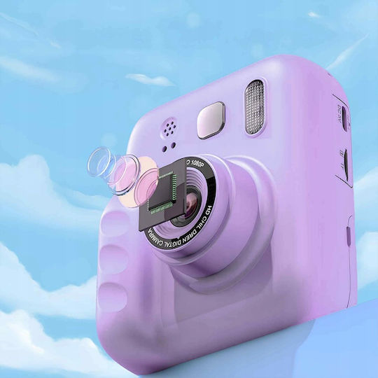 Instant Print Kids Camera 12MP Full HD (1080p) with Thermal Printing Purple