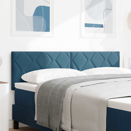 vidaXL Fabric Bed Headboard Dark Blue 160x88cm