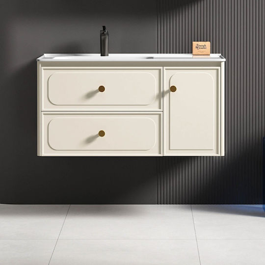 Martin Πάγκος χωρίς Νιπτήρα Μ80xΒ48.5xΥ48cm Ivory White