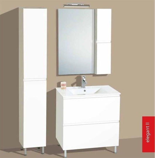 Pro Bagno Oimă 910A Blat cu Lavoar & Oglindă cu lumină L75xW46xH83cm Alb