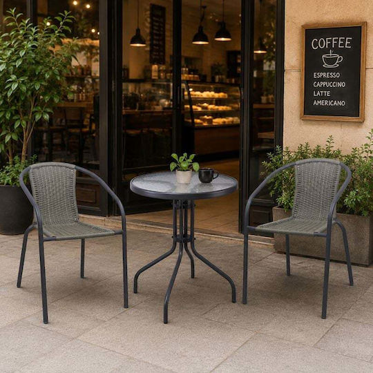 Dining Set for Small Outdoor Spaces Baleno 3 Pieces Anthracite E240,12W