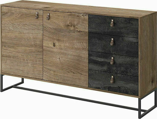 Μπουφές Dark mit Schubladen Walnut 153x40x89cm