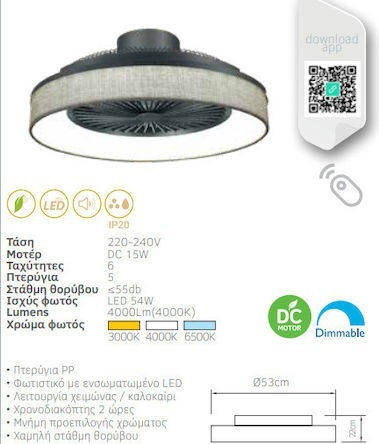 Lineme Aria Plafonieră 53cm Cu Lentile De Mărire Bej