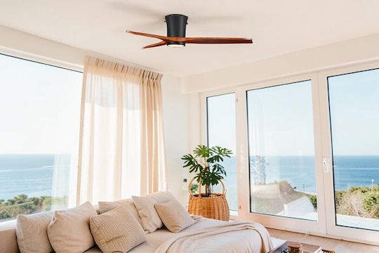 Morris Ceiling Fan 132cm with Light Fixture Brown / Black