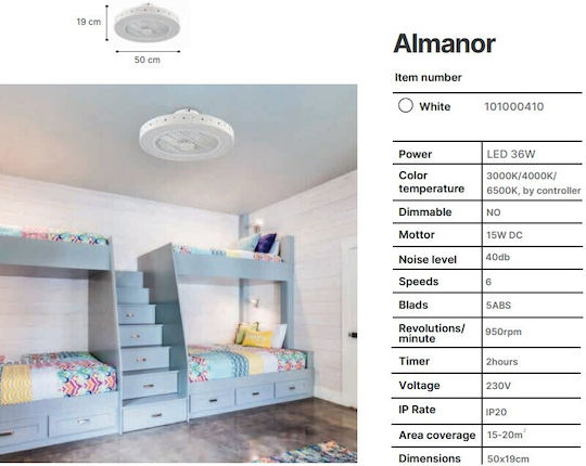 Inlight Almanor Deckenleuchte 50cm mit Leuchte Weiß