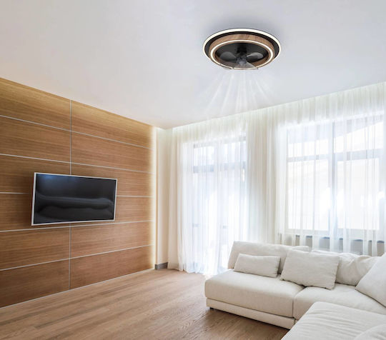 Globo Lighting Bozan Ceiling Light 50cm with Light Fixture Black