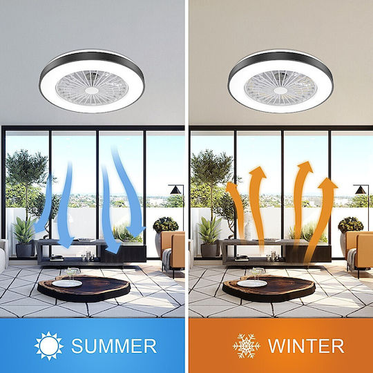 Home Lighting Marco Затворен Тип (Плафон) 50см с Магазин за онлайн търговия с Мегапикселови Обективи Черен