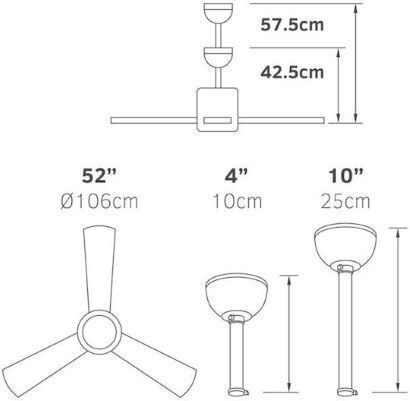 Lineme Borasco Ventilator De Tavan 106cm Cu Lentile De Mărire Auriu / Argintiu