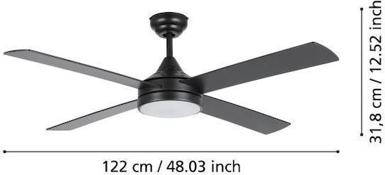 Eglo Trinidad Deckenventilator 122cm mit Leuchte Schwarz