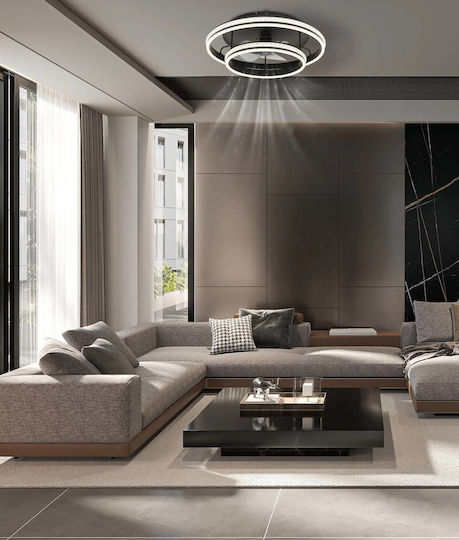 Globo Lighting Kendall Πλαφονιέρα 60cm με Φως Μαύρη