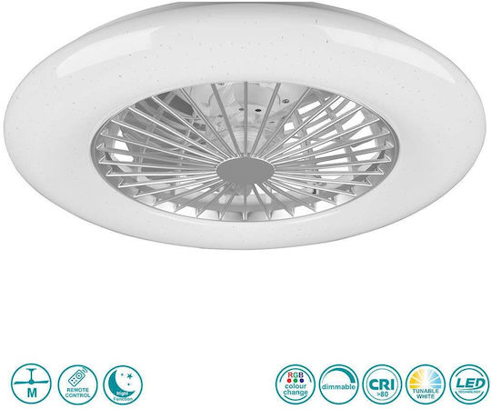 Trio Lighting Stralsund Ceiling Light 50cm with Light Fixture Silver / Grey