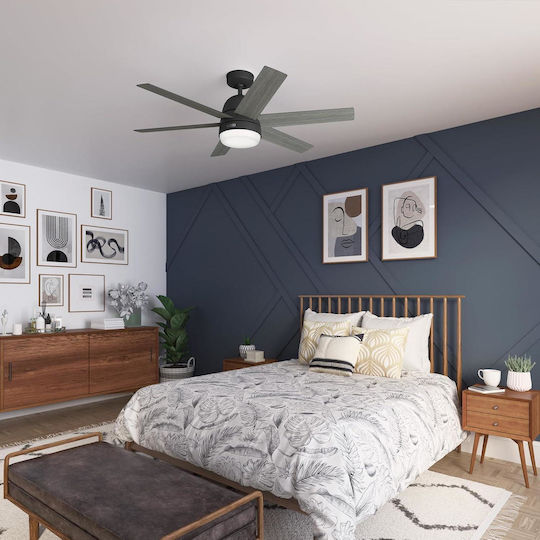 Hunter Arete Deckenventilator 132cm mit Leuchte Matteschwarz