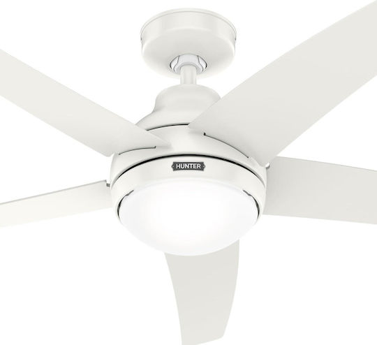 Hunter Bernard Ceiling Fan 132cm with Light Fixture White