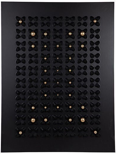 Canvas Painting Flowers Beads Black-Gold 90x120x3,5cm Eurolamp 812-20125