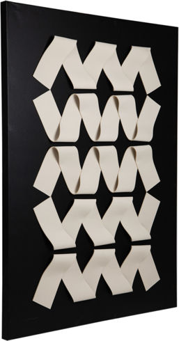 Gemälde Leinwand Muster Weiße Linien Schwarzes 90x120x3,5cm Eurolamp 812-20119