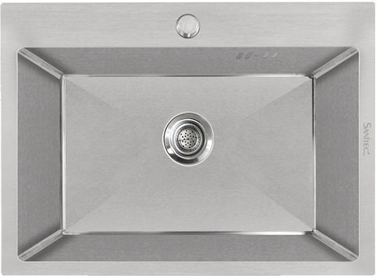 Sanitec Vision 8650s Drop-In Inox Satin Silver 86x50cm Sanitec Vision 8650s Drop-In Inox Satin Silver 86x50cm