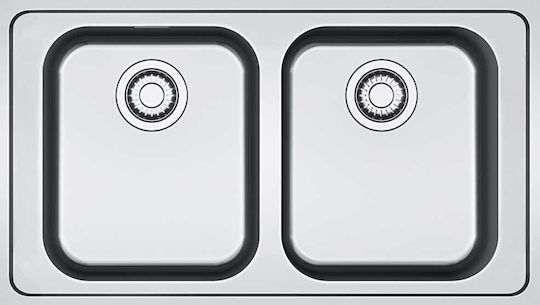 Franke Srx 620-86 Ένθετος Νεροχύτης Inox Μ86xΠ50cm Ασημί