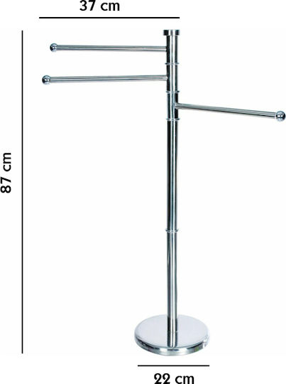 General Trade Καλόγερος Μπάνιου Τριπλός ​37x87cm Ασημί