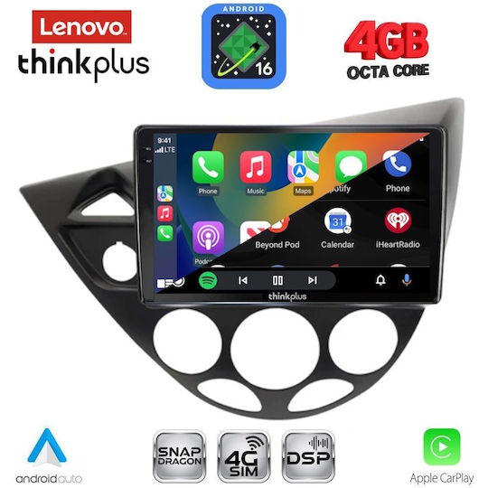Lenovo Автомобилна Аудио Система за Ford Focus 1998-2004 (Bluetooth/USB/Вграден Wi-Fi/GPS/Apple CarPlay/Android Auto) с Touch Screen 9"