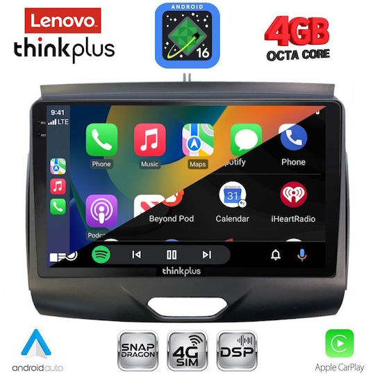 Lenovo Sistem Audio Auto pentru Ford Ranger 2015-2018 Bluetooth USB Wi-Fi GPS Apple CarPlay Android Auto cu Ecran Tactil 9"