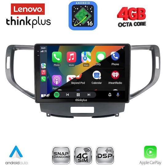 Lenovo Автомобилна Аудио Система за Honda Accord 2008-2013 (Bluetooth/USB/Вграден Wi-Fi/GPS/Apple CarPlay/Android Auto) с Touch Screen 9"