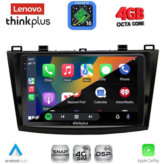 Lenovo Автомобилна Аудио Система За Mazda 3 2009-2014 Bluetooth USB WiFi GPS Apple CarPlay Android Auto С 9" Touch Screen