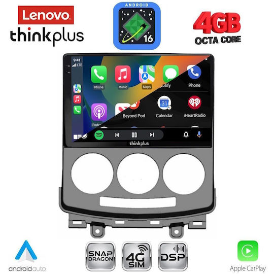 Lenovo Car Audio System for Mazda 5 2004-2010 Bluetooth USB WiFi GPS Apple CarPlay Android Auto with 9" Touch Screen