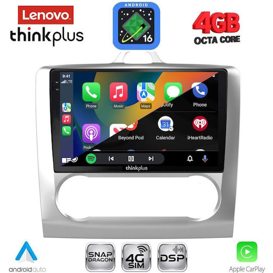 Lenovo Sistem Audio Auto pentru Ford Focus 2005-2012 cu Clima (Bluetooth/USB/Wi-Fi/GPS/Apple CarPlay/Android Auto) cu Ecran Tactil 9"