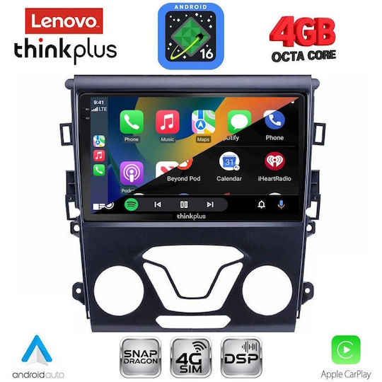 Lenovo Автомобилна Аудио Система За Ford Mondeo 2014-2023 С A/C (Bluetooth/USB/Вграден Wi-Fi/GPS/Apple CarPlay/Android Auto) С Touch Screen 9"