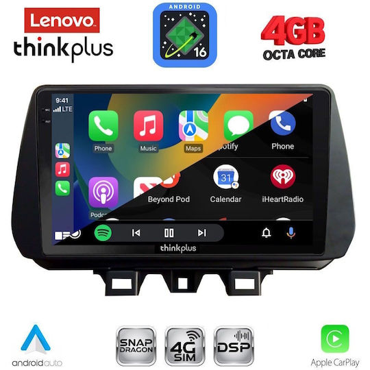 Lenovo Car Audio System for Hyundai Tucson 2019-2023 Bluetooth USB WiFi GPS Apple CarPlay Android Auto with 9" Touch Screen