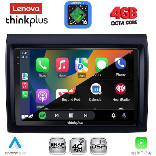 Lenovo Car Audio System for Fiat Ducato 2006-2011 (Bluetooth/USB/WiFi/GPS/Apple CarPlay/Android Auto) with 9" Touch Screen